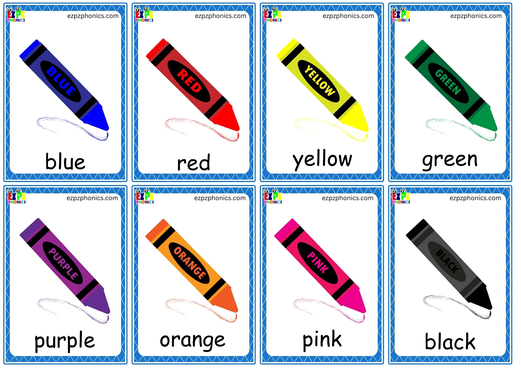 Colors First English Words Mini Flashcards